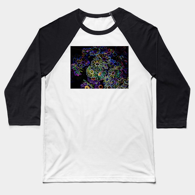 Black Panther Art - Flower Bouquet with Glowing Edges 20 Baseball T-Shirt by The Black Panther